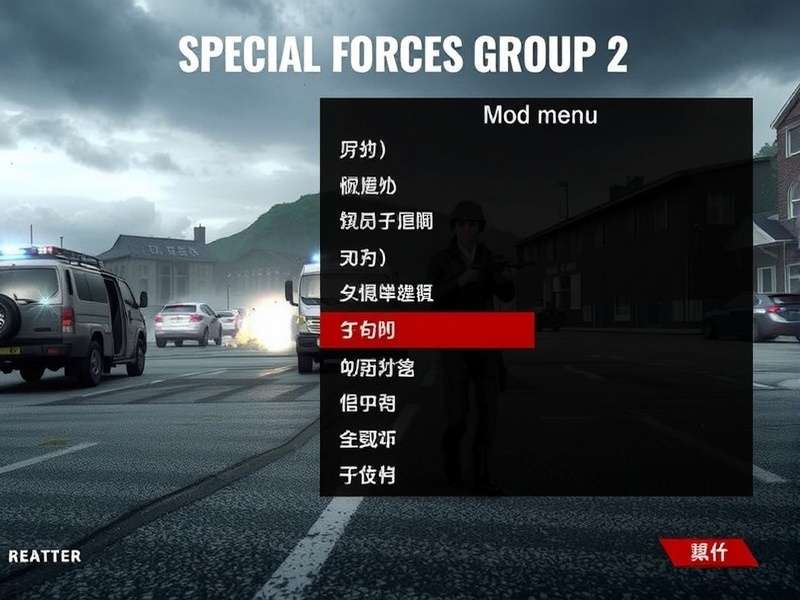 Special Forces Group 2 Mod Menu Chinese interface showing hacks and skins
