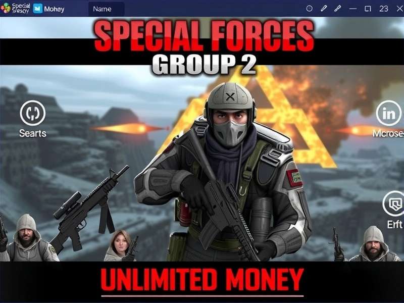 Special Forces Group 2 Mod Menu interface showcasing unlimited money and weapon options