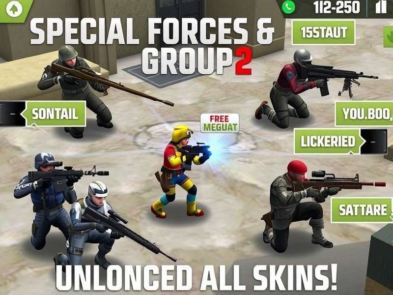 Special Forces Group 2 Mod Apk Unlocked All Skins Latest Version gameplay screenshot showing premium skins and weapons