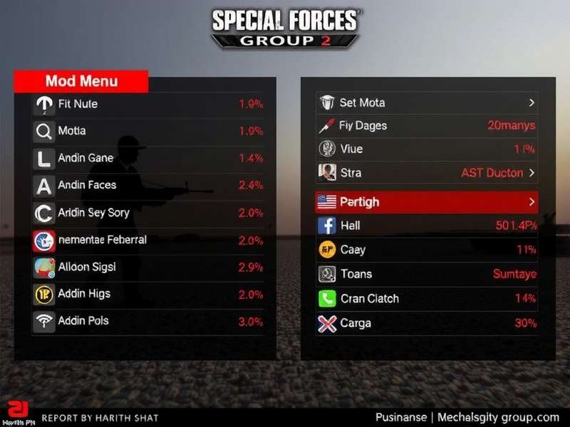 Special Forces Group 2 Mod Menu By Harith Ph – Hero banner showing mod interface and action gameplay